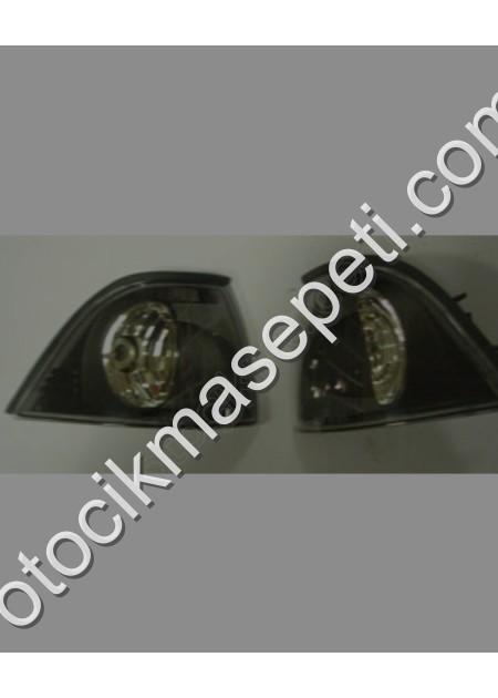 Bmw 3 E36 Coupe Modifiye Ön Sinyal Siyah Sağ/Sol Set 2 Parça Tyc - BMW Çıkma Parça