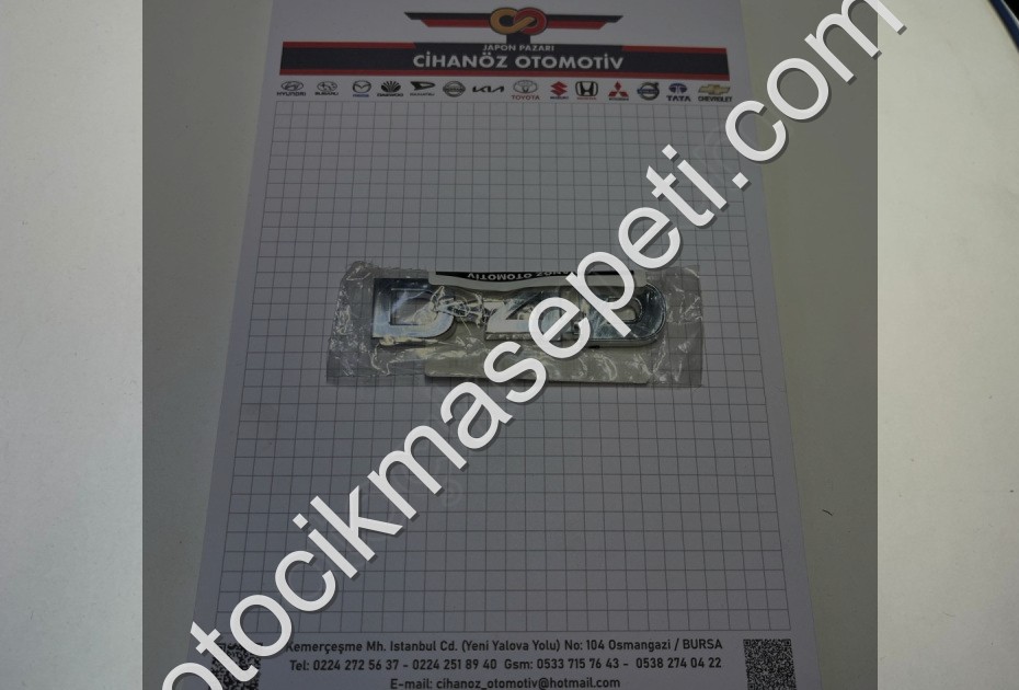 TOYOTA ARKA BAGAJ KROM YAZI D4D