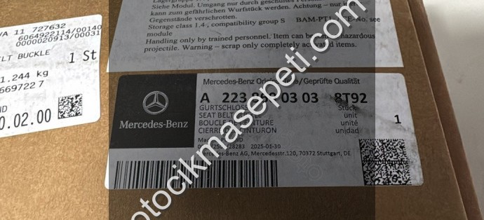 MERCEDES S SERİ W223 SOL ÖN EMNİYET TOKASI 2238600303