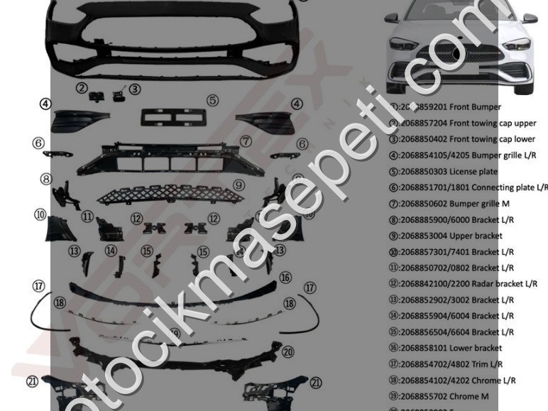 ÖN TAMPON AMG (PANJUR HARİÇ) W206 2021- - Mercedes Çıkma Parça