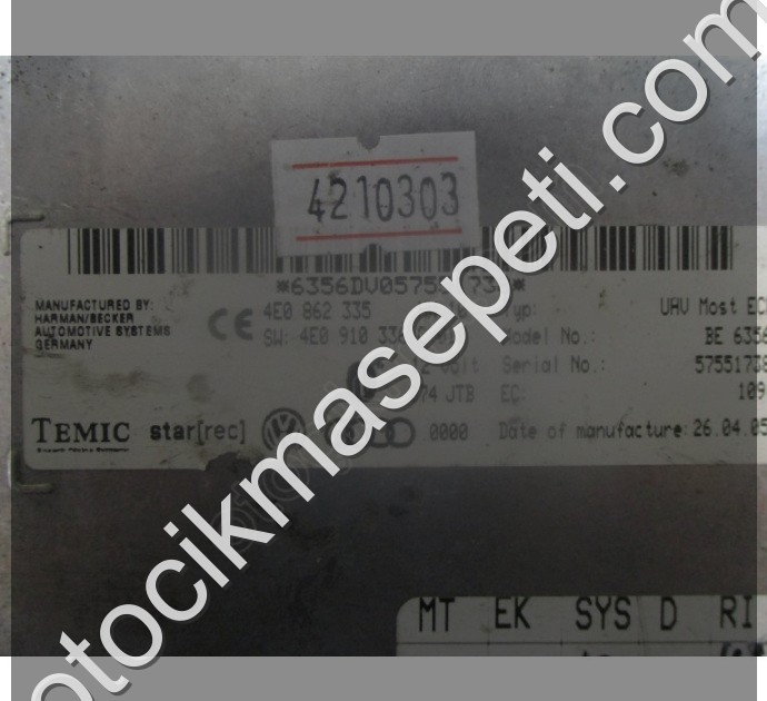 Audi A6 Motor Beyni 4E0862335