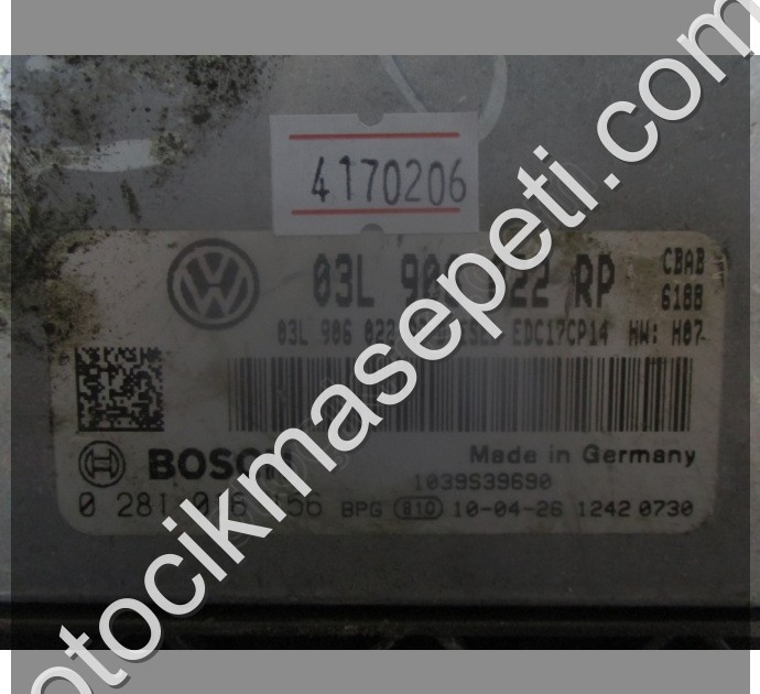 Volkswagen Tiguan Motor Beyni EDC17CP14 0281016156 03L906022RP