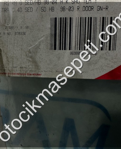 OPEL ASTRA G ARKA KAPI CAMI  SAĞ 1998-2004