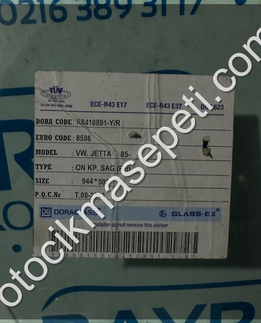 VOLKSWAGEN JETTA KAPI CAMI SAĞ