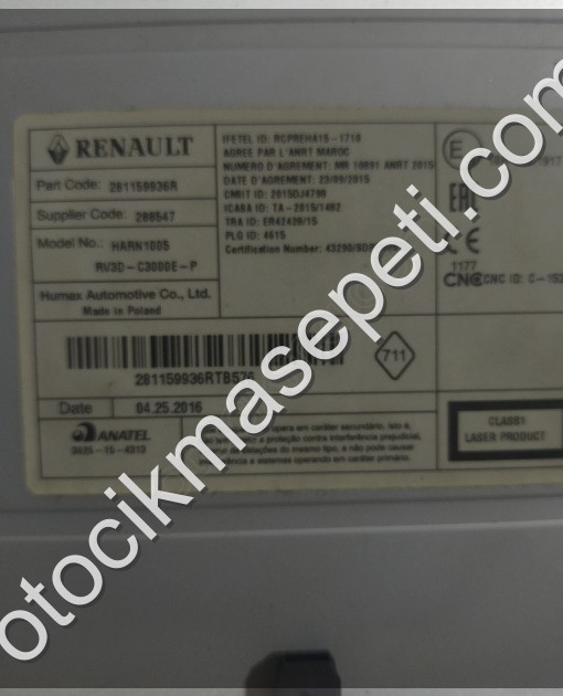 Dacia Renault oto teyp CD çalar USB girişli