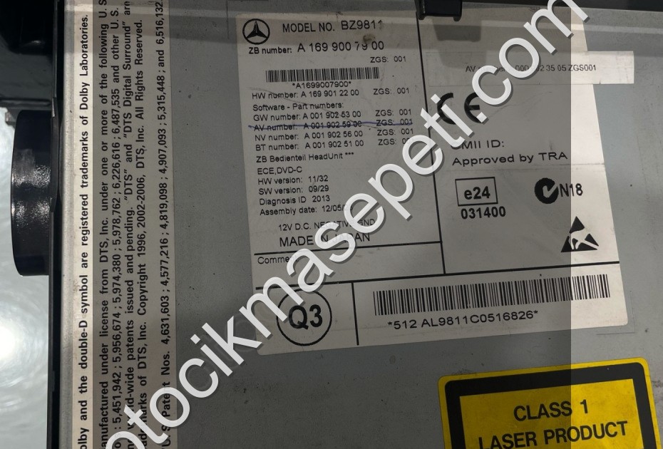 A1699007900 Mercedes-Benz W639 Sprinter W906 Comand Cd-Radyo