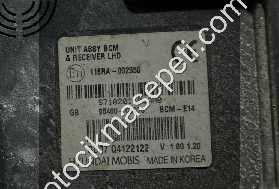 2017 HYUNDAİ İ20 1.4 BENZİN BCM BEYNİ 116RA 002958 ORJ ÇIKMA